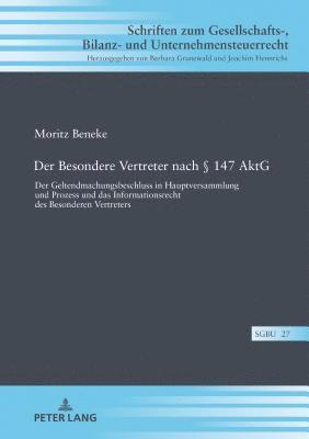 Der Besondere Vertreter Nach  147 Aktg 1