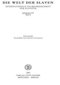 bokomslag Die Welt Der Slaven. Jahrgang LVI (2011) Heft 2. Schwerpunkt: Psychedelik Und Slavische Literaturen