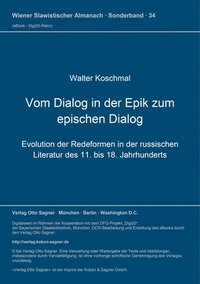 bokomslag Vom Dialog in Der Epik Zum Epischen Dialog