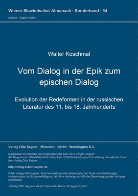 bokomslag Vom Dialog In Der Epik Zum Epischen Dialog