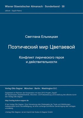 bokomslag Poeti&#269;eskij Mir Cvetaevoj. Konflikt Liri&#269;eskogo Geroja I Dejstvitel'nosti