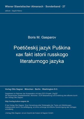 Poeticeskij Jazyk Puskina Kak Fakt Istorii Russkogo Literaturnogo Jazyka 1