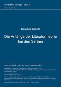bokomslag Die Anfaenge Der Literaturtheorie Bei Den Serben