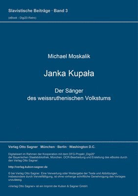 bokomslag Janka Kupala. Der Saenger Des Weissruthenischen Volkstums