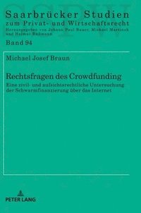 bokomslag Rechtsfragen des Crowdfunding