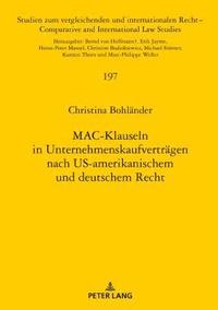 bokomslag MAC-Klauseln in Unternehmenskaufvertraegen nach US-amerikanischem und deutschem Recht