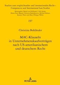 bokomslag MAC-Klauseln in Unternehmenskaufvertraegen nach US-amerikanischem und deutschem Recht
