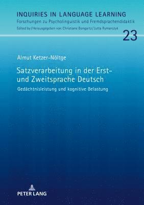 bokomslag Satzverarbeitung in Der Erst- Und Zweitsprache Deutsch