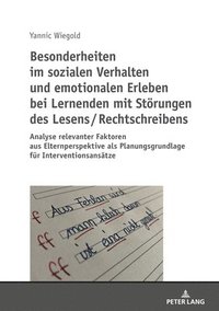 bokomslag Besonderheiten Im Sozialen Verhalten Und Emotionalen Erleben Bei Lernenden Mit Stoerungen Des Lesens / Rechtschreibens