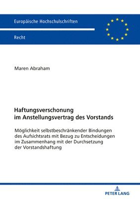 bokomslag Haftungsverschonung im Anstellungsvertrag des Vorstands