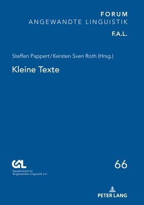 Gesell Für Angewandte Linguistik E V, Steffen Pappert, Kersten Sven Roth - Kleine Texte, Inbunden