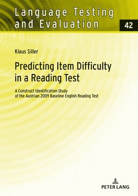 Predicting Item Difficulty in a Reading Test 1