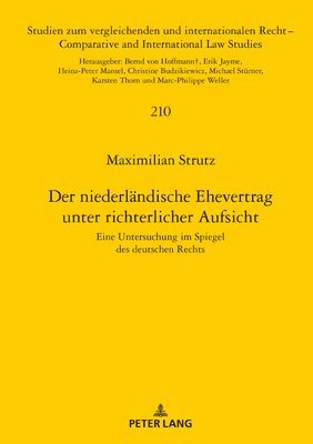 bokomslag Der niederlaendische Ehevertrag unter richterlicher Aufsicht