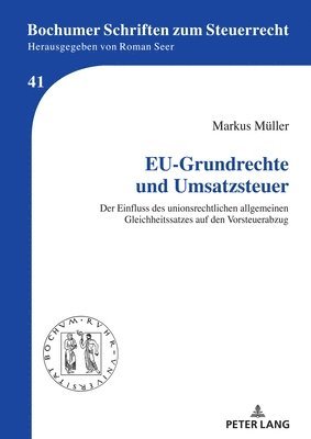 bokomslag EU-Grundrechte und Umsatzsteuer