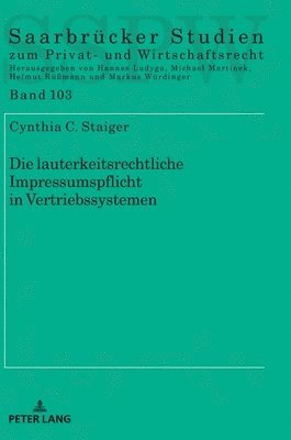 bokomslag Die lauterkeitsrechtliche Impressumspflicht in Vertriebssystemen