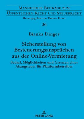 bokomslag Sicherstellung von Besteuerungsanspruechen aus der Online-Vermietung