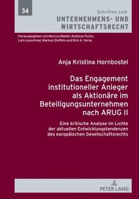 bokomslag Das Engagement institutioneller Anleger als Aktionaere im Beteiligungsunternehmen nach ARUG II