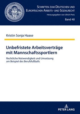 bokomslag Unbefristete Arbeitsvertraege Mit Mannschaftssportlern