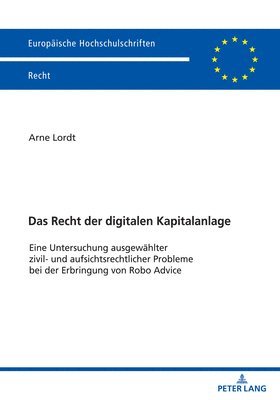 bokomslag Recht der digitalen Kapitalanlage