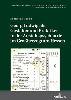 Georg Ludwig als Gestalter und Praktiker in der Anstaltspsychiatrie im Groherzogtum Hessen 1