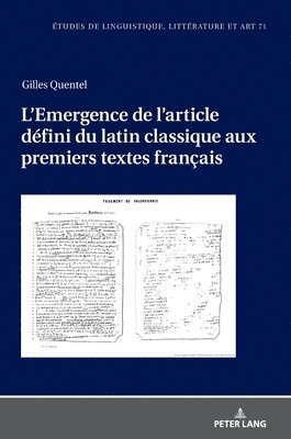 bokomslag L'Emergence de l'article défini du latin classique aux premiers textes français