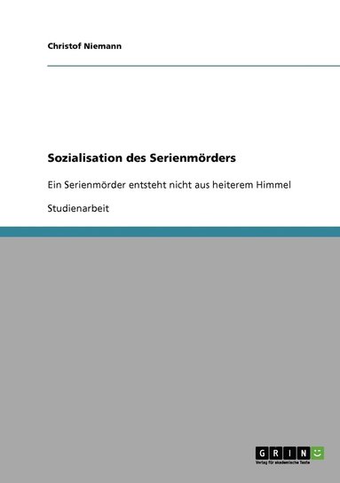 bokomslag Sozialisation des Serienmrders