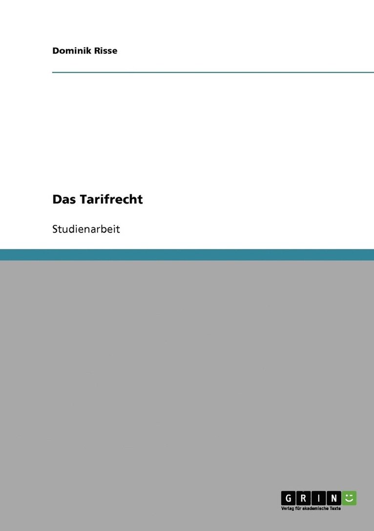 Dominik Risse - Das Tarifrecht, Häftad