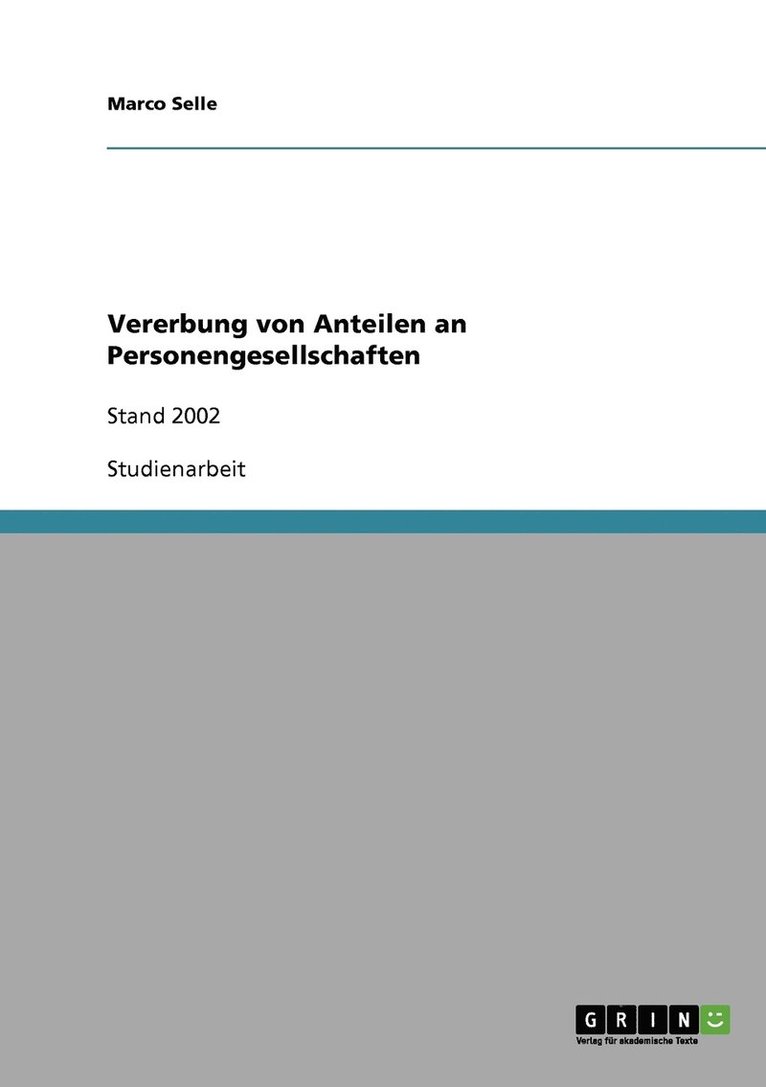 Vererbung von Anteilen an Personengesellschaften 1