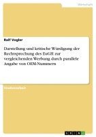 bokomslag Darstellung Und Kritische W Rdigung Der Rechtsprechung Des Eugh Zur Vergleichenden Werbung Durch Parallele Angabe Von OEM-Nummern