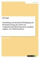 bokomslag Darstellung Und Kritische W Rdigung Der Rechtsprechung Des Eugh Zur Vergleichenden Werbung Durch Parallele Angabe Von OEM-Nummern