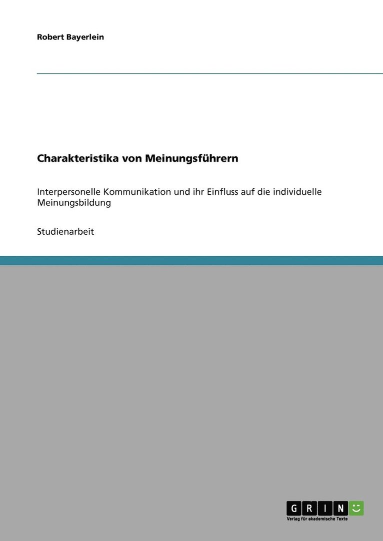 Charakteristika von Meinungsführern