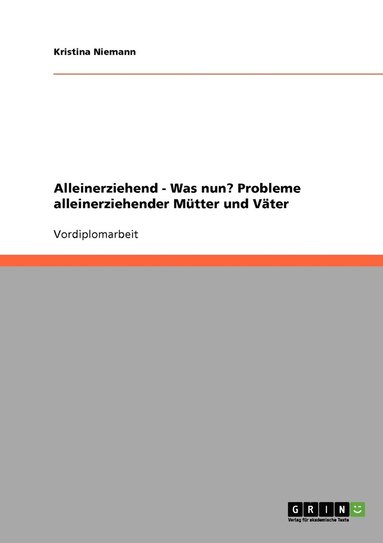 bokomslag Alleinerziehend - Was nun? Probleme alleinerziehender Mtter und Vter