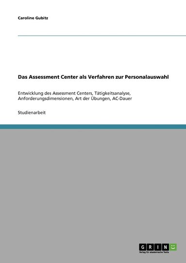 bokomslag Assessment Center als Verfahren zur Personalauswahl