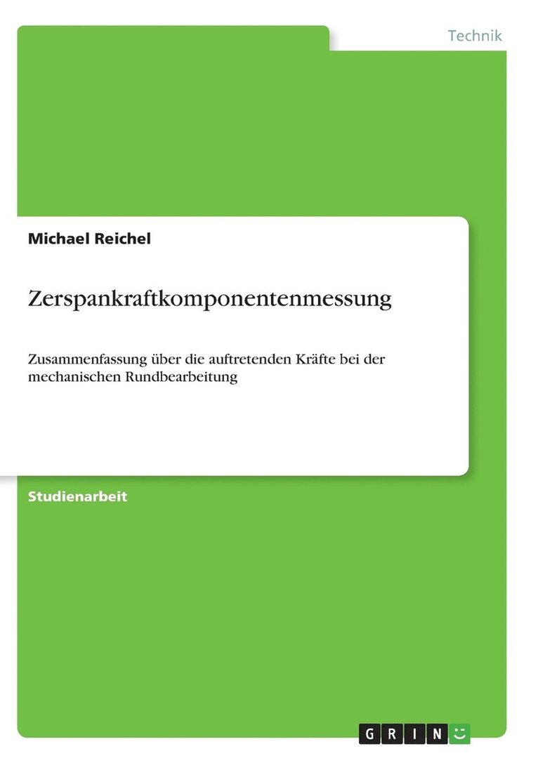Zerspankraftkomponentenmessung