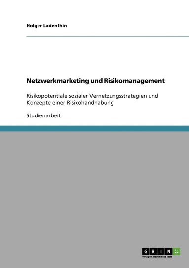 bokomslag Netzwerkmarketing und Risikomanagement