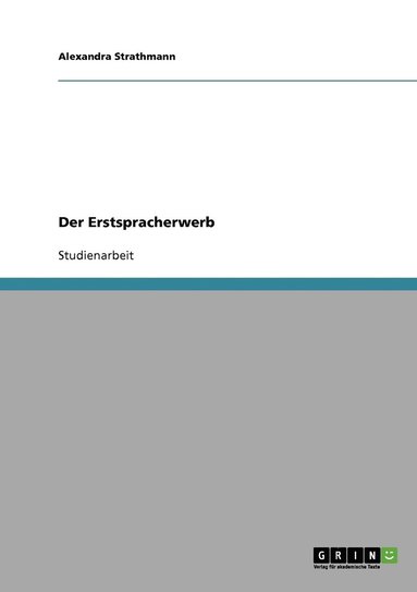 bokomslag Der Erstspracherwerb