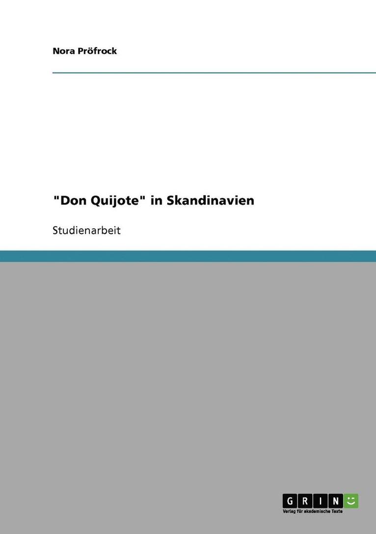 Nora Pröfrock - "Don Quijote" in Skandinavien, Häftad