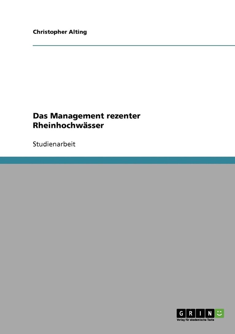 Das Management rezenter Rheinhochwsser 1