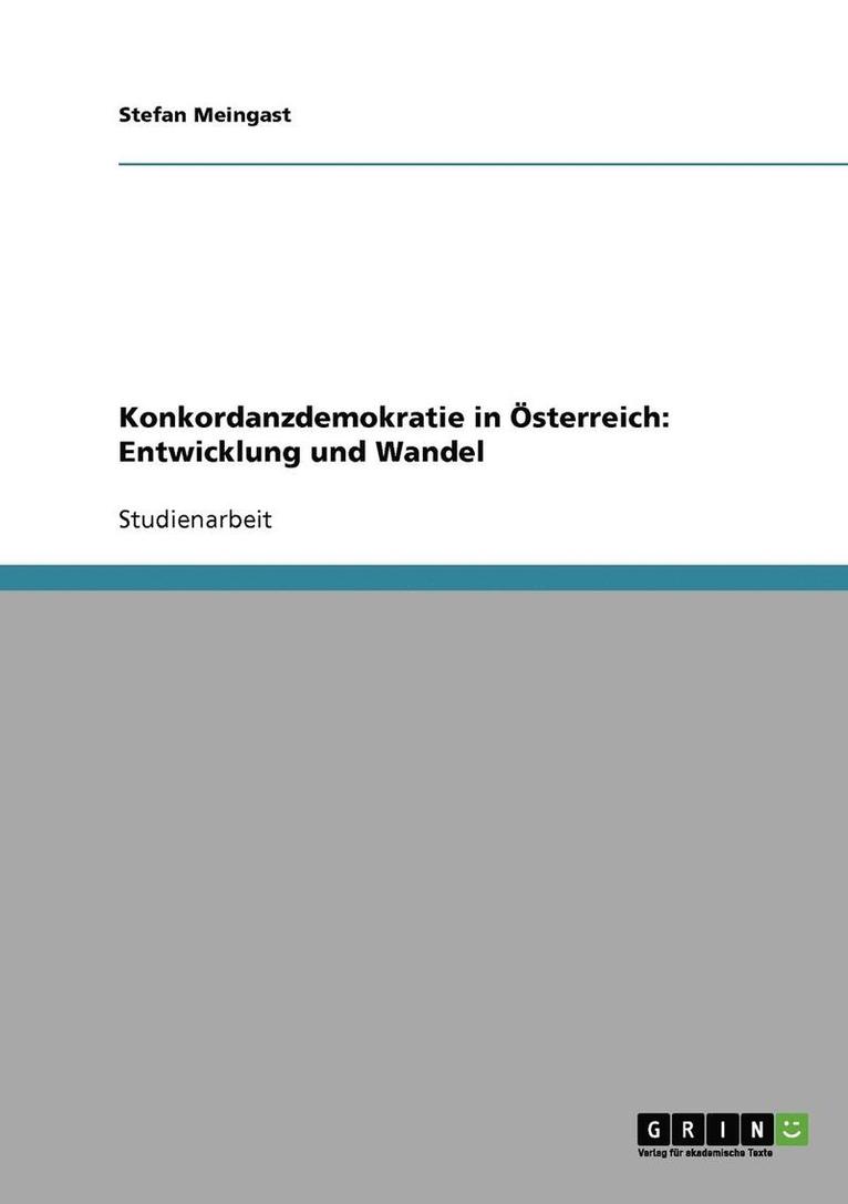 Konkordanzdemokratie in Osterreich 1