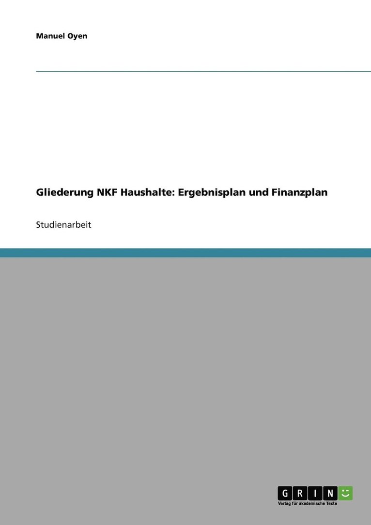 Gliederung NKF Haushalte 1