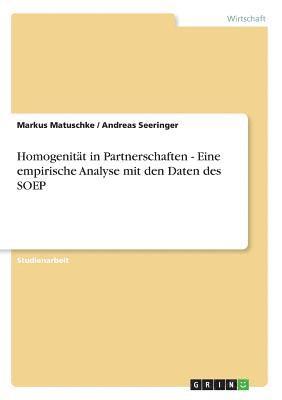 bokomslag Homogenit T In Partnerschaften - Eine Em