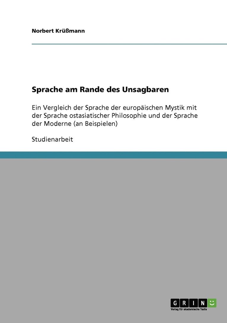 Sprache am Rande des Unsagbaren 1