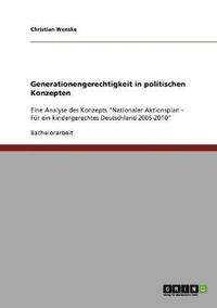 bokomslag Generationengerechtigkeit in politischen Konzepten