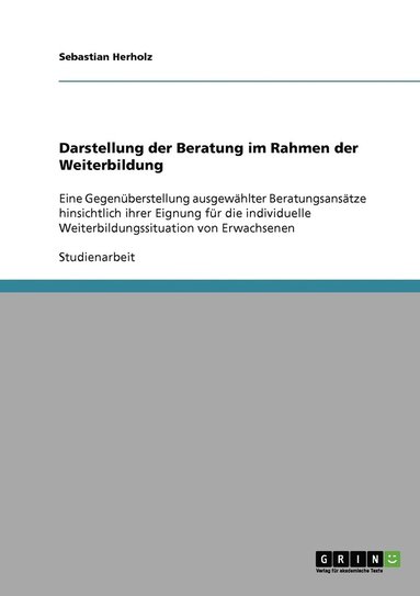 bokomslag Darstellung der Beratung im Rahmen der Weiterbildung