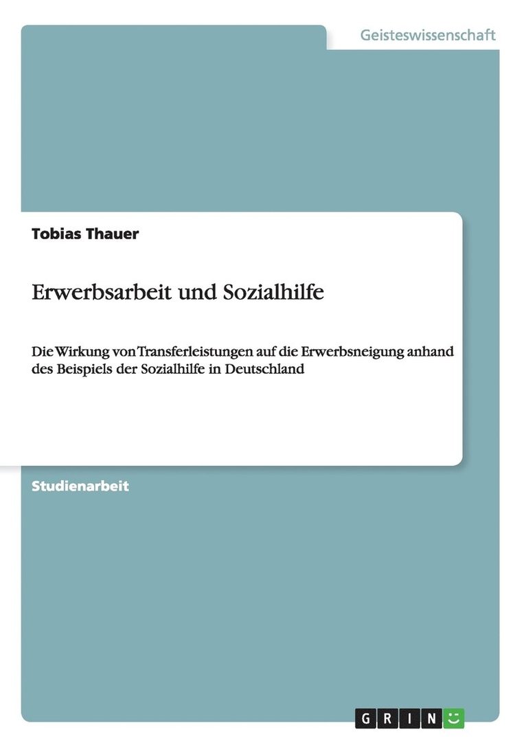 Erwerbsarbeit und Sozialhilfe 1