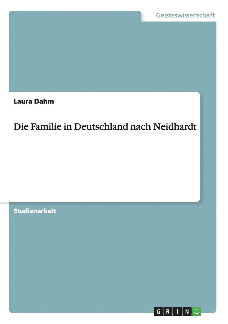 Die Familie in Deutschland Nach Neidhardt 1