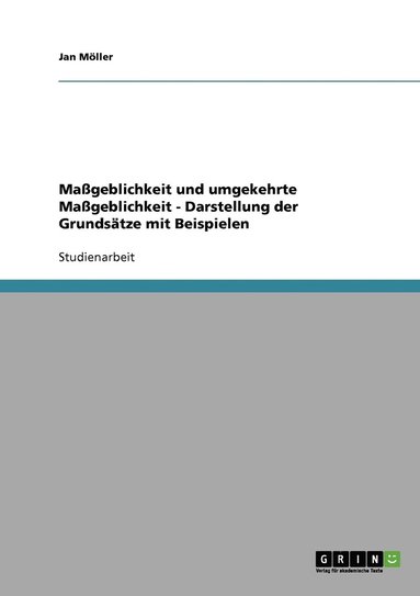 bokomslag Mageblichkeit und umgekehrte Mageblichkeit - Darstellung der Grundstze mit Beispielen