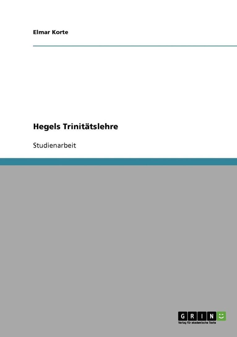 Hegels Trinitatslehre 1