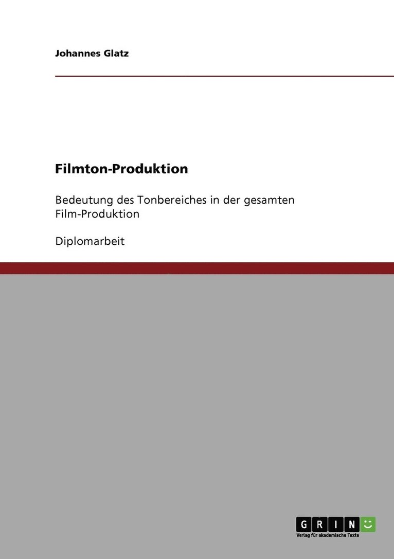 Johannes Glatz - Filmton-Produktion, Häftad