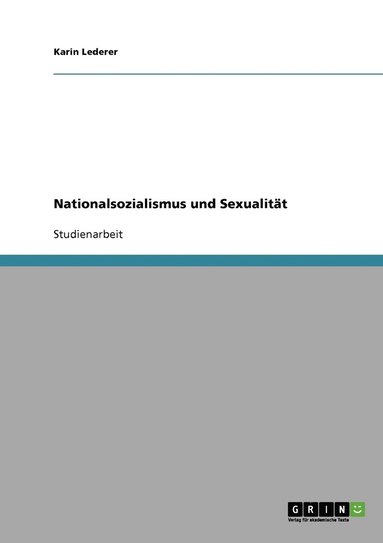 bokomslag Nationalsozialismus und Sexualitt